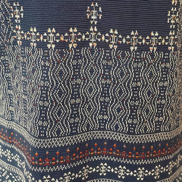 BCBGMAXAZRIA Pullover Shift Navy Print Sweater 3/4 Sleeve Dress - Picture 8 of 8